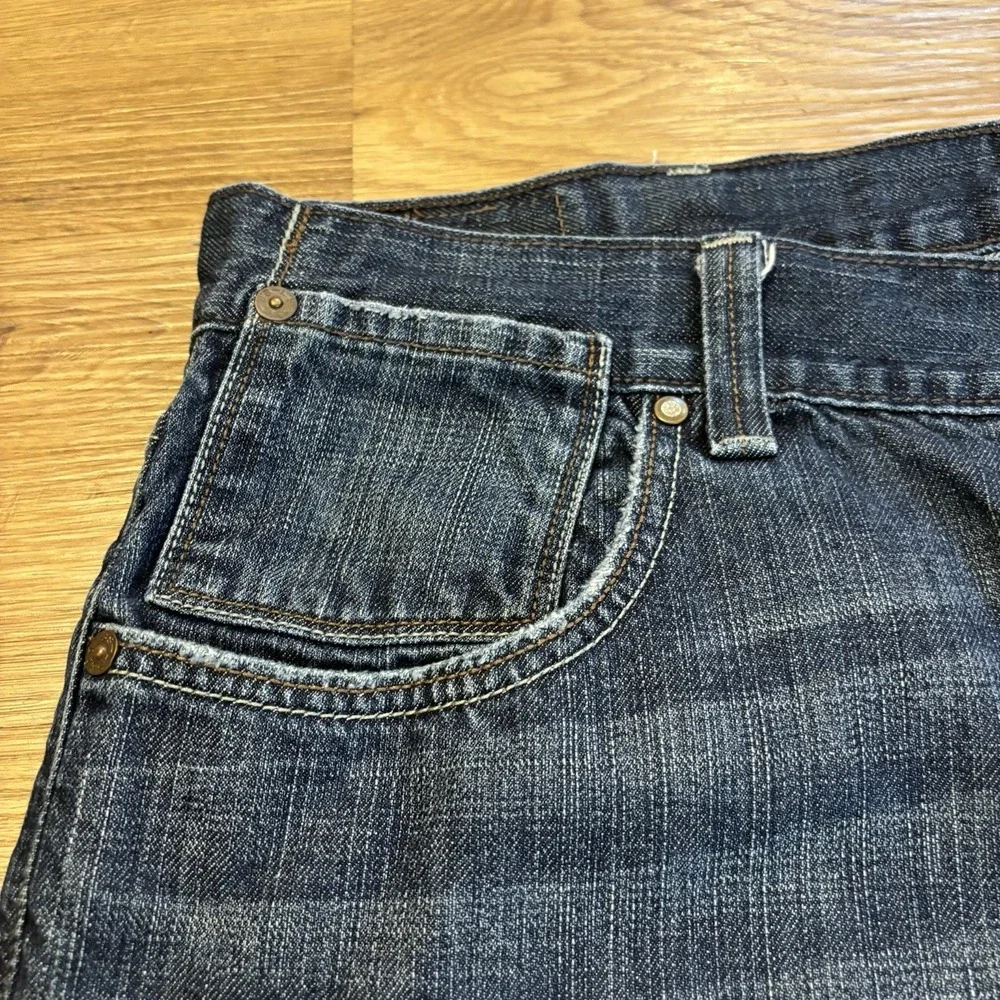 Levis Ramp Flat Front Jean Shorts Men's 42 Relaxed Blue Denim Flap Pockets Y2K